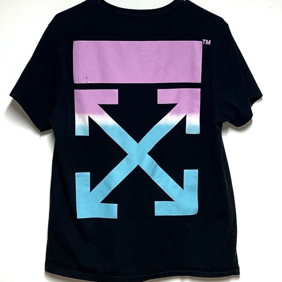 Authentic Off White Virgil Obloh Rainbow Graphic Men’s Tee Shirt Sz S - Picture 3 of 9